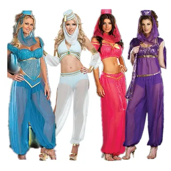 Seksualus, Deivė, Princesė Jasmine Kostiumų Suaugusiems Moterų Karnavalas Halloween Kostiumai Pilvo Šokio Spektaklis Arabų Kostiumas Dydis S-XXL