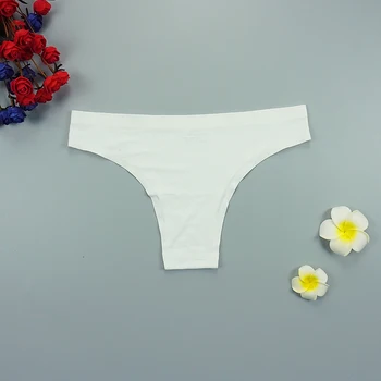 Seksualus Dirželius 6Pcs/Daug Moterų Besiūlės Kelnaitės Tangas Ledo Šilko Ponios Kelnės Maža u G-String Sporto Intymi T Panty