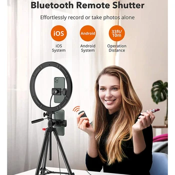 Selfie Bluetooth Nuotolinio 26cm Foto Ringlight Led Šviesos Žiedas Trikojo Lengvas Telefonas Lempos Fotografijos Turėtojas 