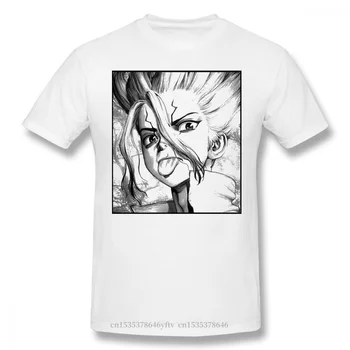 Senku Spausdinti Medvilnės Juokinga Dr Akmens Ishigami Tsukasa Post-Apokaliptinio Anime Mados Streetwear T-shirt