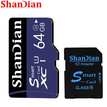 SHANDIAN Atminties Kortele 128 GB 64GB 32GB micro sd kortele 8GB 16GB Class10 flash kortelės 
