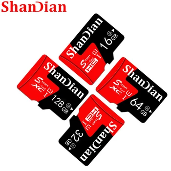 SHANDIAN Raudona Micro SD Kortelės, Mobiliojo Telefono Atminties Talpos Išplėtimas 8GB 16GB 32GB 64GB 128GB dovana Ateina su SD Kortelės Adapteriu