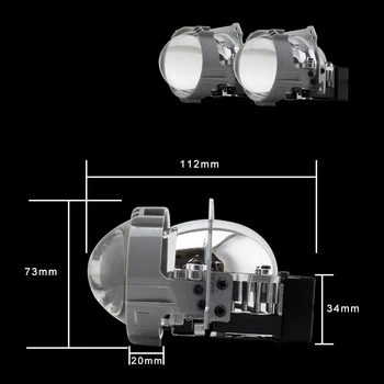 SHUOKE Naujas Mini Bi-LED Projektoriaus Objektyvo Šviesos 12V 3A 36W 6000K 5500LM 50000h Life 2 VNT Bi Projektorius priekinis žibintas Nemokamas Pristatymas