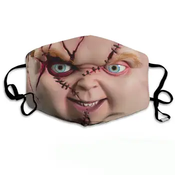 Siaubo filmas Chucky Veido Kaukė 3D Atspausdintas Daugkartinio naudojimo Vėjo apsauga nuo dulkių Kaukės Unisex Suaugusiųjų / vaikų Helovyno Cosplay kaukės KZ-008