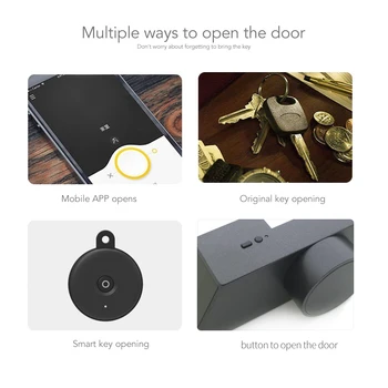 Sidabro/Juoda Šerlokas S3 Protingas Stick Užraktas Elektroninė Durų Rakinimo Bluetooth Wirelless Atidaryti arba Uždaryti Duris Darbą Smart App Kontrolės