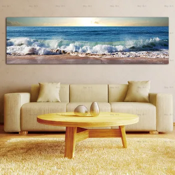 Sienos paveiksl Neįrėminti tapybos spaudinių Paplūdimys, Jūra landcape Tapyba ant drobės šiaurės plakatas Kambarį