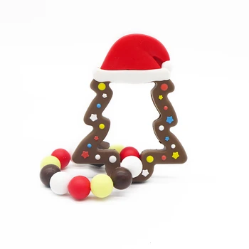 Silikono Teether Kūdikių Apyrankę Kalėdų Eglutės Formos Kramtyti BPA Free Silikono Granulių Kūdikio Barškutis Vežimėlio Priedai Žaislas