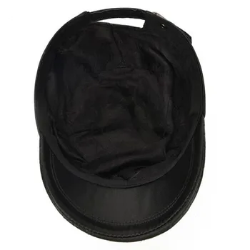 SILOQIN Naujus natūralios Odos Skrybėlę Vyrų Butas Bžūp Rudens Mados Plonas Pergamentas Karinės Kepurės Reguliuojamo Dydžio prekės Ženklų Snapback Kepurės