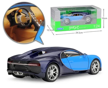 Simuliatorius Bugatti Chiron Welly Diecast Modelio Automobilių 1:24 Masto Klasikinių Automobilių Sporto Metalo Lydinio Lenktynių Žaislas Automobilis Berniukas Dovanų Kolekcija