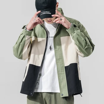 SingleRoad Mens Drabužiai, Striukė Vyrų 2020 Geltona Kratinys Windbreakers Hip-Hop Japonijos Streetwear Korėjos Stiliaus Striukės Vyrams