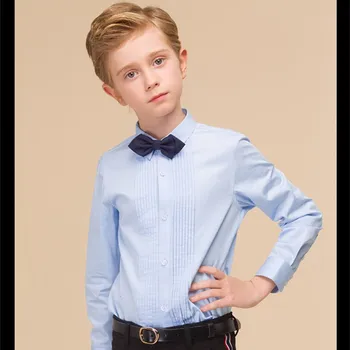 Skatinti Vaikų Berniuko Marškinėlių Mada Anglija Stiliaus Su Kaklaraištis Kieto Medvilnės Vaikų marškinėliai Už 4-12 metų gražus berniukas