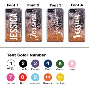 Skystis Blizgučiai Sparkle Silver Rose Gold Pavadinimas Tekstas Minkštas Telefono dėklas Skirtas iPhone 6 6S XS Max 7 7Plus 8 8Plus X Asmeninį Užsakymą