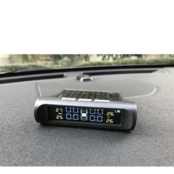 Smart Automobilių Vidaus TPMS Padangų Slėgio Stebėjimo Sistema Saulės Energijos Skaitmeninis LCD Ekranas Auto Saugumo Išorės