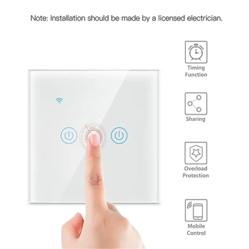 Smart Sienos Touch Sensorius Jungiklis Ar Ne Neutralus Laidas 1 2 3 4 Gauja ES JK Smart Wifi Touch Pereiti Dirbti Su 