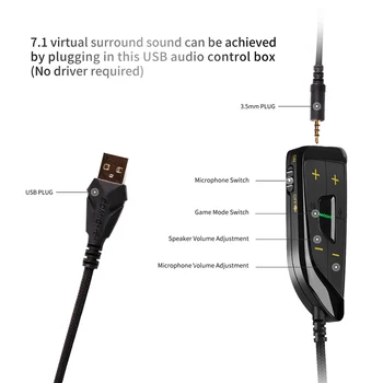 SOMIC G936N 7.1 Virtual Surround Sound Gaming Ausinės, USB 3,5 mm Triukšmo Panaikinimo Ausinės LOL už PS4 PC Žaidimai