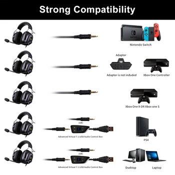 SOMIC G936N 7.1 Virtual Surround Sound Gaming Ausinės, USB 3,5 mm Triukšmo Panaikinimo Ausinės LOL už PS4 PC Žaidimai