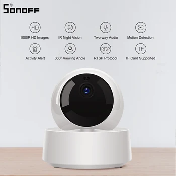 Sonoff GK-200MP2-B 1080P HD Wireless WiFi IP Saugos Kamera Judesio Detektyvas 360° Matymo Veikla Perspėjimas Ewelink APP Kontrolės