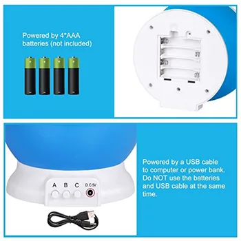Stalo Lempa Stalas Star Projektoriaus Šviesos Sukasi Su USB LED Lempučių, 8 Mirksėjimo Režimai Lempa, Vaikams, Vaikų, Miegamojo Miego Šviesos