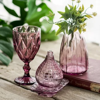 Stiklo Vazos Violetinė Skaidrus Kambarį Dekoruoti Gėlių Vazos Šiaurės Šalių Namų Dekoro Augalų Terariumai Jarrones Decorativos