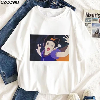 Streetwear Viršūnes Moterys T-shirt Ulzzang Harajuku 