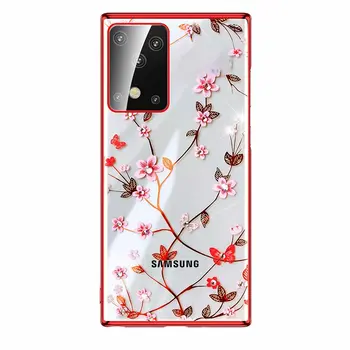 SULADA Gėlių Bling Šviečia Deimantų Kristalų Sunku atgal Apkalos Telefono dėklas Samsung Galaxy S20 S20 Plus Ultra S20