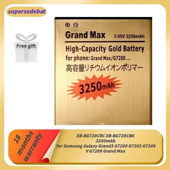 Supersedebat Mobiliojo Baterija Samsung Galaxy Grand3 G7200 G7202 G7208V G7209 Grand Max Bateria BG720CBC Įkraunamas Baterijas