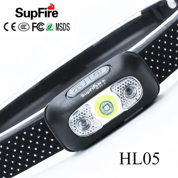 Supfire LED Žibintai USB Mini priekinis žibintas Linterna LED Žibintuvėlis Galvos Žibinto Lemputė 5W 1000lm HL05 Žvejybos Žibintas