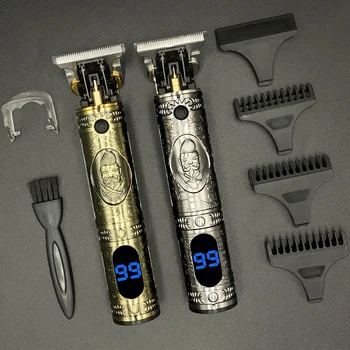 T Plaukų Clipper Arti 0mm plaukų Žoliapjovės, Vyrų Kirpykla Įrankiai LCD Ekranas Pjovimo Staklės Vyrų Skustuvas Įkrovimo Belaidžius