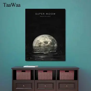 TAAWAA Minimalistinio Mėnulis Drobės Plakatai Ir Spausdina Sienos Meno Tapybos Šiaurės Dekoratyvinis Nuotraukas Kambarį Šiuolaikinio Namų Dekoro