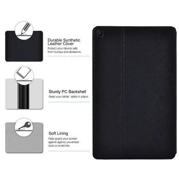 Tablet Case for Samsung Galaxy Tab S6 Lite P615/P610 10.4 Colių Plonas PU Odos Stovėti Padengti Atveju+ Nemokamas Stylus
