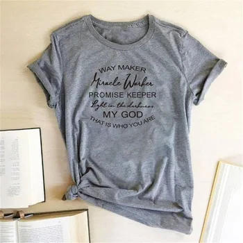 Taip Maker Krikščionių Spausdinti Moterys T-shirt Mano Dievas trumpomis Rankovėmis Vasarą Juokingi Marškinėliai Biblijos Stichijos Marškinėliai, Moterų Topai Moterų 2020 m.