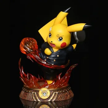 Takara Tomy Japonijos Anime Pokemon Lėlės Veiksmų Skaičius, Pikachu Cosplay Vienas Gabalas Lufy 17cm