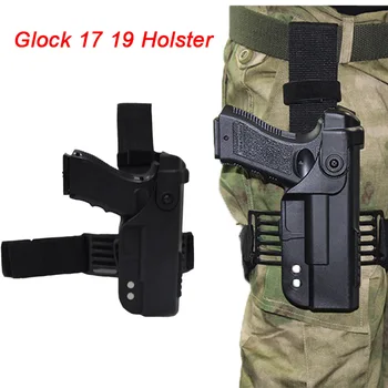 Taktinis Airsoft Kojos Ginklą Dėklas, skirtas Glock 17 18 19 22 23 31 Pistoletas Dėklas Lašas Šlaunies Ginklą Atveju Reguliuojama Medžioklės Reikmenys