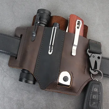 Taktinis Daugiafunkcį Diržas Naujas Multitool Odos Apvalkalas Kišenėje Nešiojami Mutis-įrankis Saugojimo Krepšys Medžioklės Kempingas