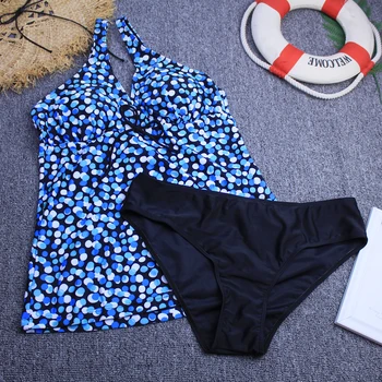 Tankini 2020 Moterų Maudymosi Dviejų dalių Bikini Komplektas Push Up maudymosi Kostiumėliai, Derliaus Kamšalu Maudymosi Kostiumą Moterų Paplūdimio Plius Dydis 3XL