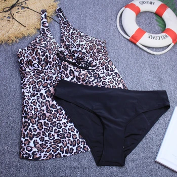 Tankini 2020 Moterų Maudymosi Dviejų dalių Bikini Komplektas Push Up maudymosi Kostiumėliai, Derliaus Kamšalu Maudymosi Kostiumą Moterų Paplūdimio Plius Dydis 3XL