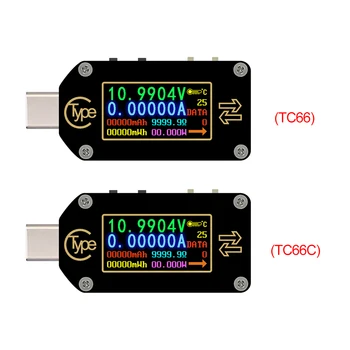 TC66/TC66C Tipas-C PD sukelti USB-C Voltmeter ammeter įtampa 2 būdas srovės matuoklis multimetras PD kroviklis USB Testeris