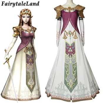 The Legend of Zelda Twilight Princess Cosplay Kostiumas Helovinas Princesė Zelda Cosplay apranga Suknelė pagal Užsakymą Pagaminti Su galvos Apdangalai