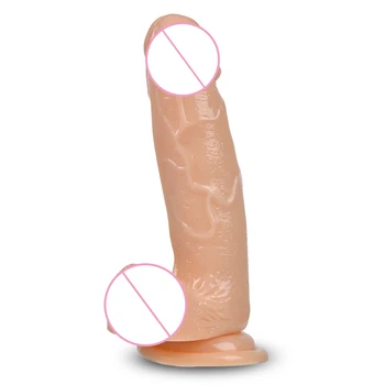 Tikrovišką Vibratorių Moterų Dildo Dirbtinės Varpos su siurbtukas Minkštas Sekso Žaislas Moterims, Moteriška Masturbator Analinis Butt Plug