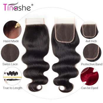 Tinashe Plaukų, Kūno Bangų Paketų Su Uždarymo Peru Plaukų Ryšulius Su Nėrinių Uždarymo 8-30 colių Žmogaus Plaukų 3 Ryšulius Su Uždarymo