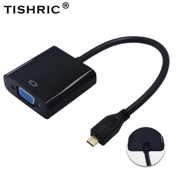 TISHRIC Micro HDMI Į VGA Adapteris, Laidas HDMI Skaitmeninio Į Analoginį Garso Keitiklis Vyrų ir Moterų 