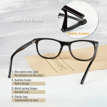 Toketorism stačiakampio acetatas mens kokybės paprasto eyeglassses už Optika receptinių akinių rėmeliai