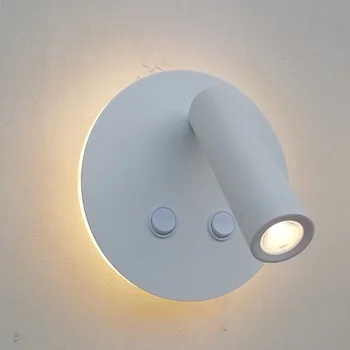 Tokili Sconce Sienos Žibintai, Dvigubi Jungikliai 6W LED Apšvietimo, su Reguliuojama Lempa 3W už Koridoriaus Praėjimo Naktiniai 100-240V