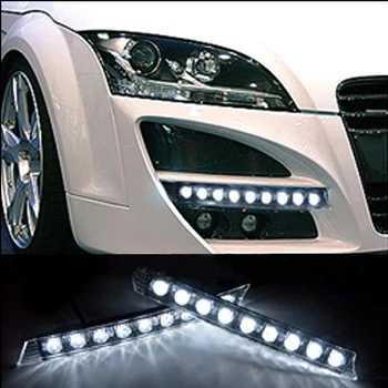 Top Nuolaidos, Pigios Audi A4 Q7 A6 Super Gamyklos Kainos Didelės Galios Baltos Spalvos 9 SMD LED DRL Šviesos važiavimui Dieną Rūko Žibintai