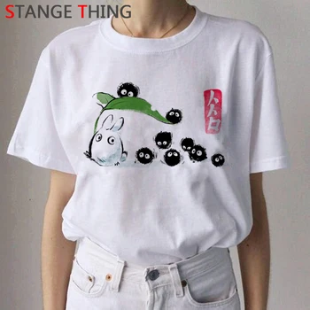 Totoro Harajuku Hayao Miyazaki T Marškinėliai Moterims Atkakli Toli Ullzang Anime T-shirt Kawaii Animacinių filmų Tshirts Mados Viršuje, Trišakiai Moteris