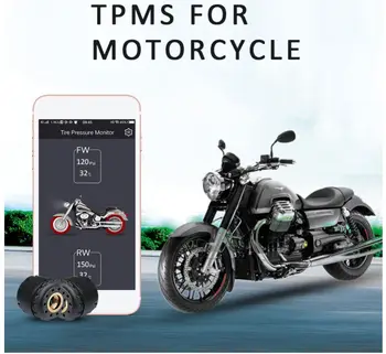 TP200 Motociklo Bluetooth Padangų Slėgio Stebėjimo Sistema TPMS Mobiliojo Telefono APP Aptikimo 2 Išoriniai Jutikliai
