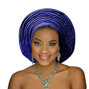 Tradicinis aso oke gele afrikos headtie aso ebi galvos wrap moteris afrikos turbaną lankelis jau sąlygotosios