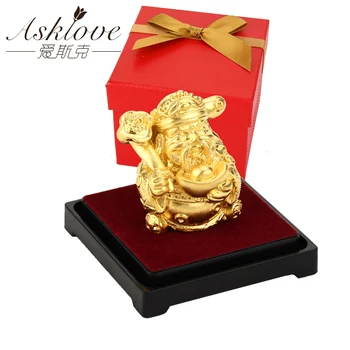 Turtų dievas Feng shui dekoro 24K Aukso Folija Statula, Gerovės, Dievo Tarnybos Ornamentu Amatų Rinkti Turto, Namų Biuro Apdailos