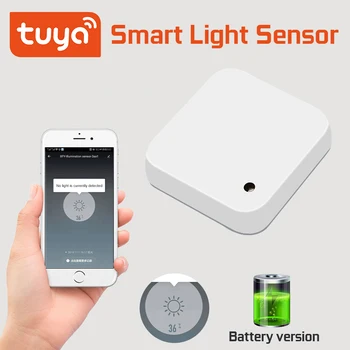 Tuya WiFi/Zigbee Šviesos Jutiklis Baterija Protingo Namo Apšvietimo/Užuolaidų Automatikos Valdymo SmartLIfe App Pranešimas