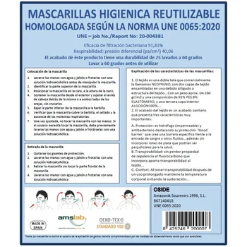 Tušas Higienica Vėliavos Ispanija juodo audinio 25 plauna Homologada standartinę ES pagamintas Ispanijoje Neopreno